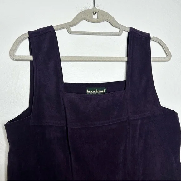 Harvé Benard Purple Faux Suede Sheath Dress Size 12 - Picture 4 of 6